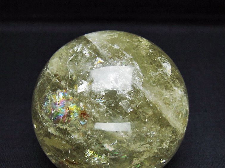 シトリン水晶丸玉 71mm [T529-6170] 2枚目