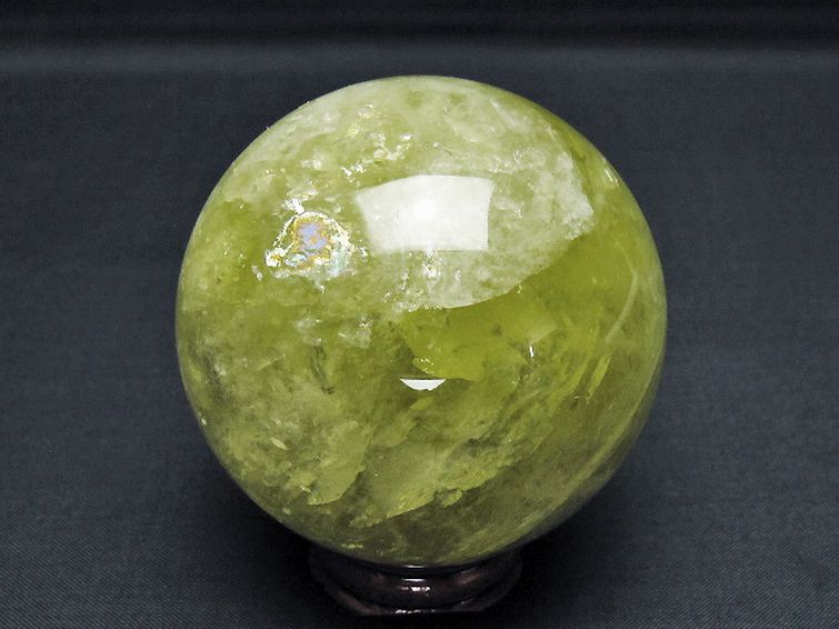 シトリン水晶丸玉 74mm [T529-6202] 3枚目