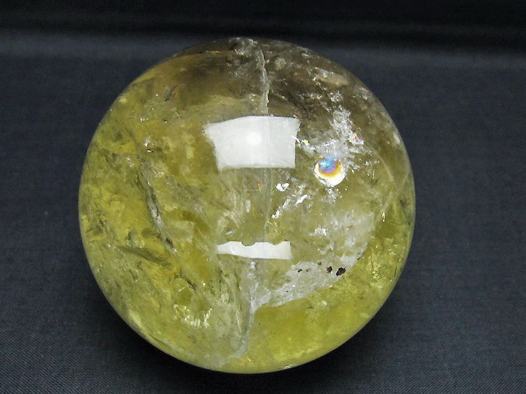 シトリン水晶丸玉 75mm [T529-6204] 1枚目