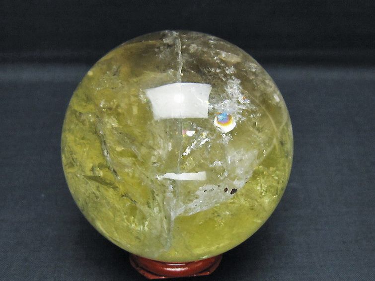 シトリン水晶丸玉 75mm [T529-6204] 3枚目