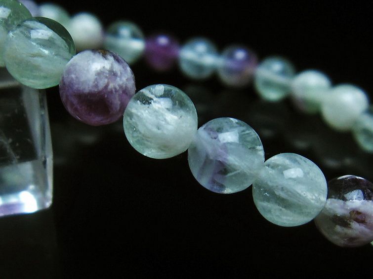 エンジェルフェザーフローライト（デンドリティック入り）ブレスレットF パワーストーン 天然石 エンジェルフェザー フローライト