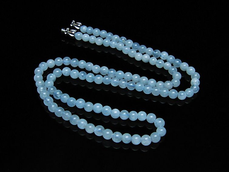 アクアマリンネックレス 4mm [t556-3505] 2枚目