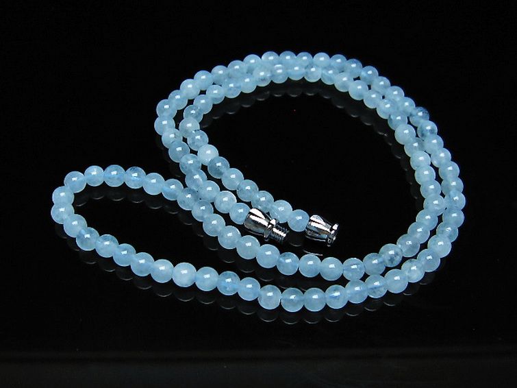 アクアマリンネックレス 4mm [t556-3534] 1枚目