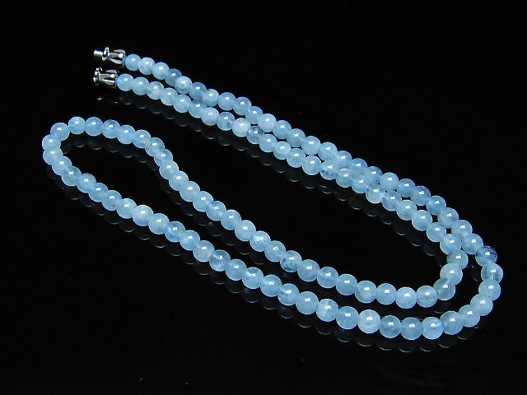 アクアマリンネックレス 4mm [t556-3534] 2枚目