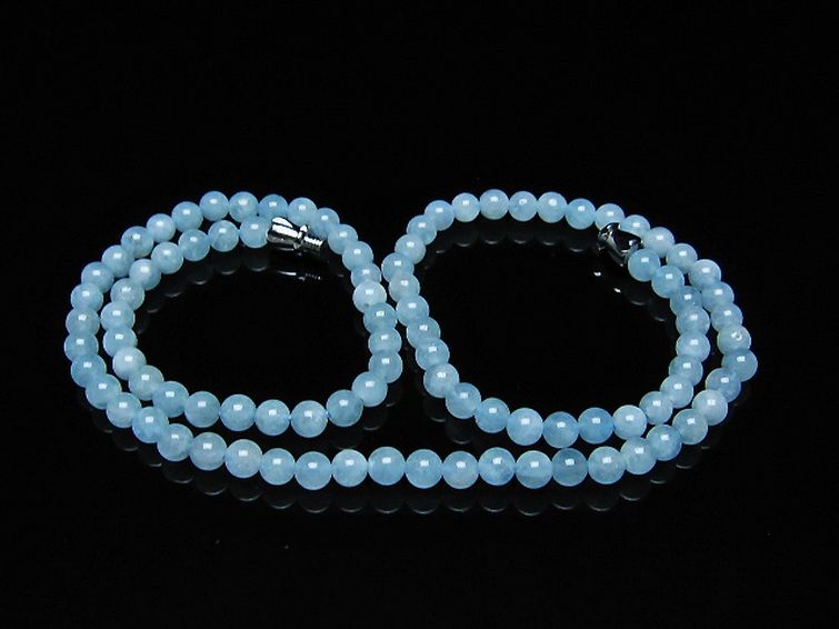 アクアマリンネックレス 4mm [t556-3561] 1枚目