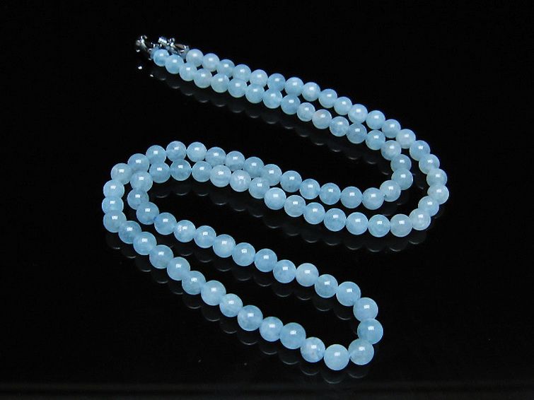 アクアマリンネックレス 4mm [t556-3563] 2枚目