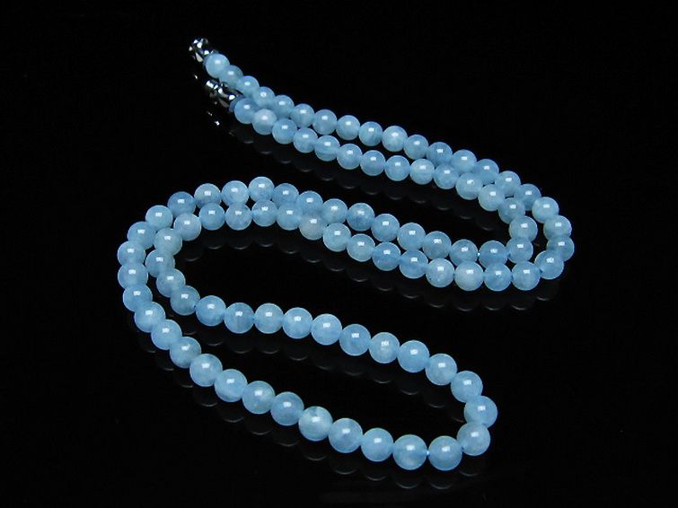 アクアマリンネックレス 4mm [t556-3567] 2枚目