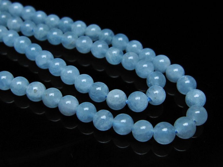 アクアマリンネックレス 4mm [t556-3567] 3枚目