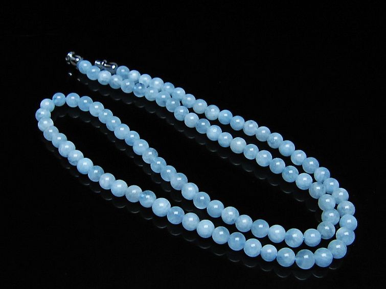 アクアマリンネックレス 4mm [t556-3572] 2枚目