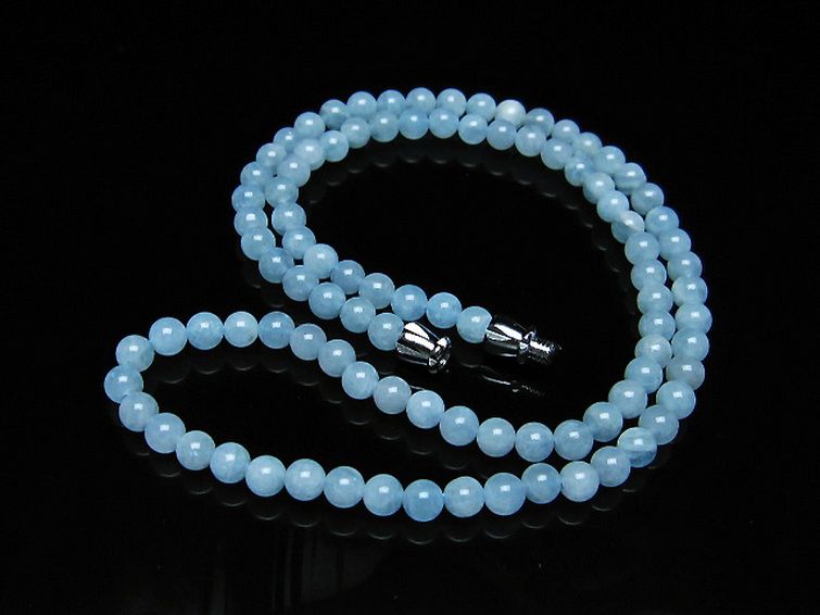 アクアマリンネックレス 4mm [t556-3577] 2枚目
