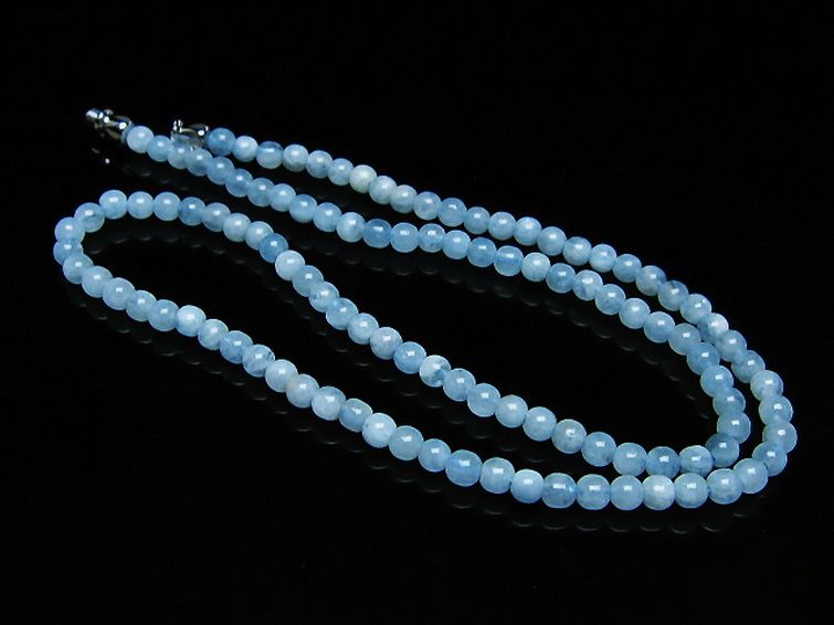 アクアマリンネックレス 4mm [t556-3578] 2枚目
