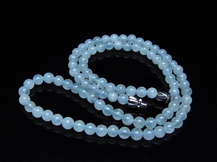 アクアマリンネックレス 5mm [t556-3602] 1枚目