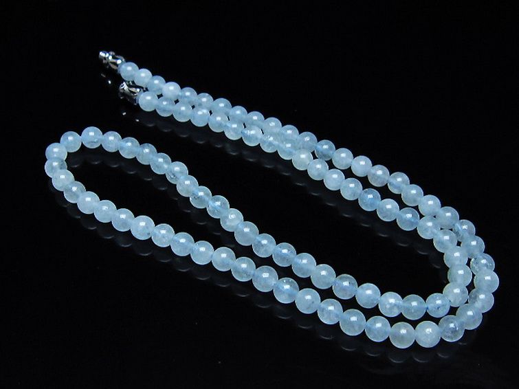アクアマリンネックレス 5mm [t556-3602] 2枚目