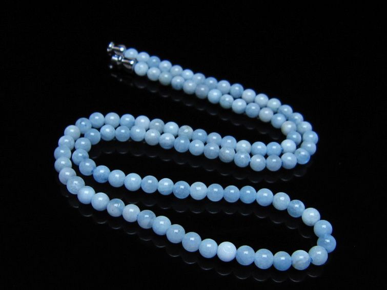 アクアマリンネックレス 4mm [t556-3716] 1枚目