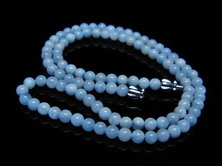 アクアマリンネックレス 4mm [t556-3716] 2枚目