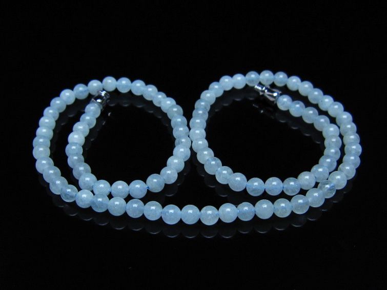 アクアマリンネックレス 4mm [t556-3735] 1枚目