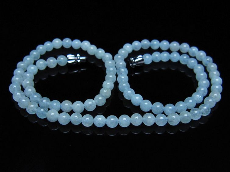 アクアマリンネックレス 5mm [t556-3736] 1枚目