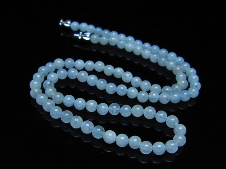 アクアマリンネックレス 5mm [t556-3736] 2枚目