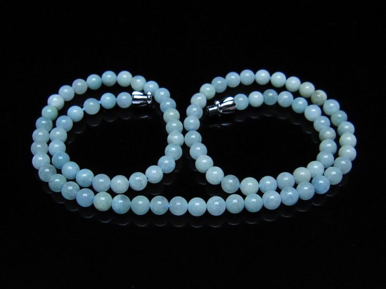 アクアマリンネックレス 5mm [t556-3758] 1枚目