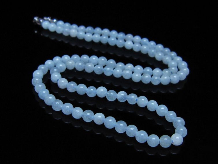 アクアマリンネックレス 4mm [t556-3763] 2枚目