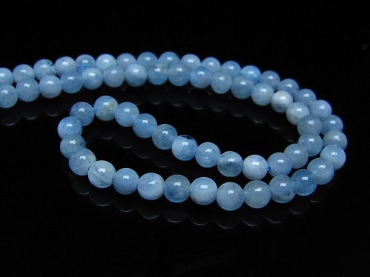 アクアマリンネックレス 4mm [T556-3769] 3枚目