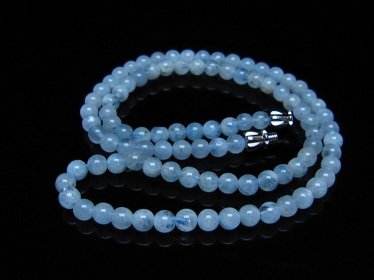 アクアマリンネックレス 4mm [T556-3773] 2枚目