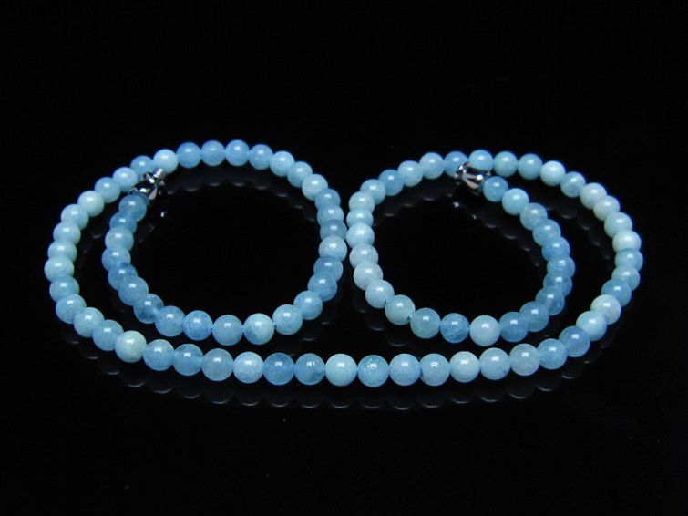 アクアマリンネックレス 4mm [t556-3777] 1枚目