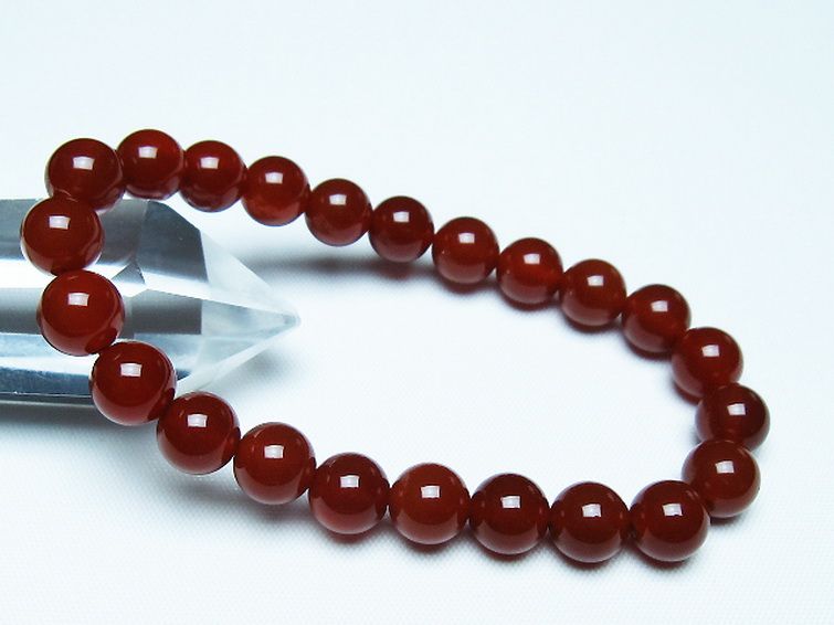赤アゲートブレスレット 8mm [T57-7118] 1枚目