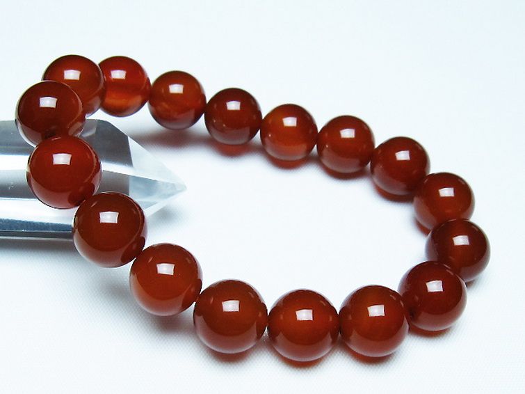 赤アゲートブレスレット 12mm [T57-7142] 1枚目