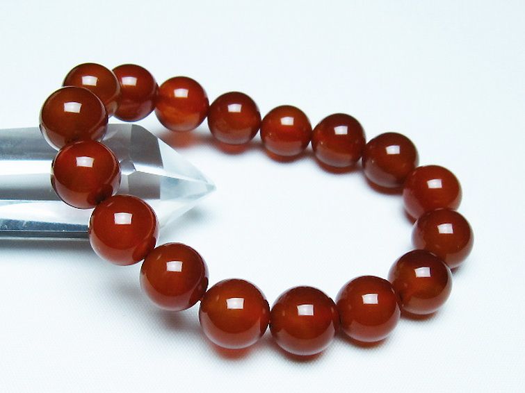 赤アゲートブレスレット 12mm [T57-7156] 1枚目