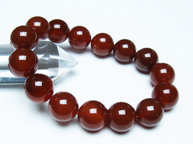 赤アゲートブレスレット 14mm [T57-7184] 1枚目