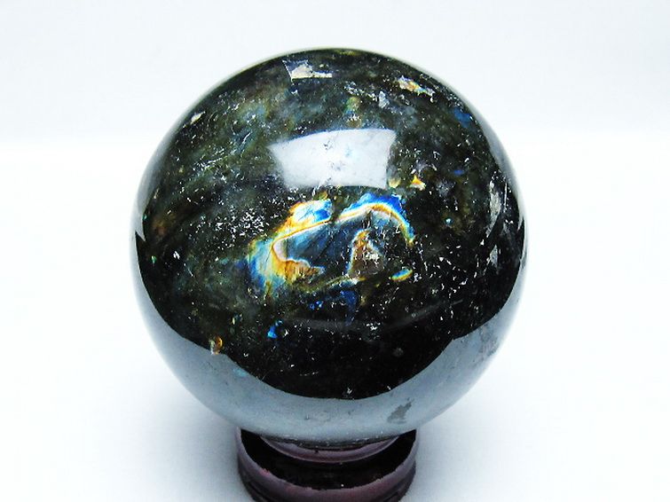 ラブラドライト丸玉 86mm [T571-5027] 3枚目