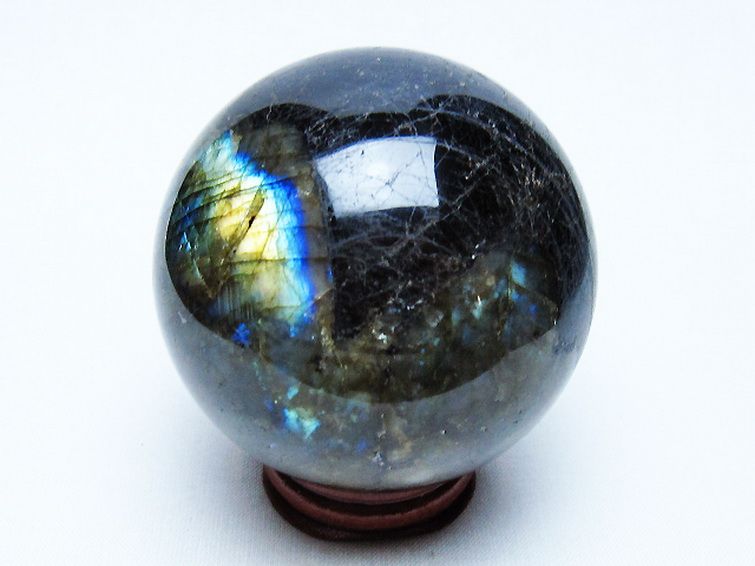 ラブラドライト丸玉 64mm [t571-5232] 3枚目