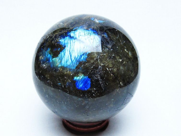 ラブラドライト丸玉 71mm [t571-5250] 3枚目