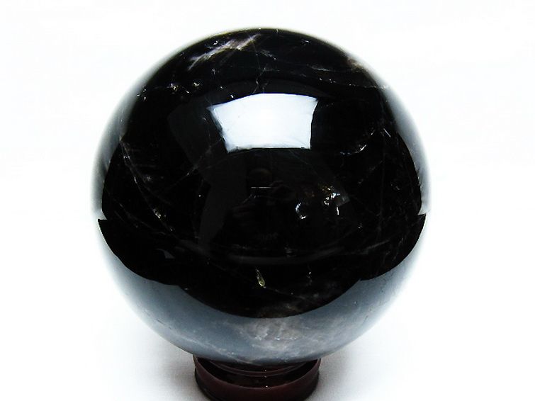 2.9Kgモリオン 純天然 黒水晶 丸玉 130mm [T572-10767] 3枚目