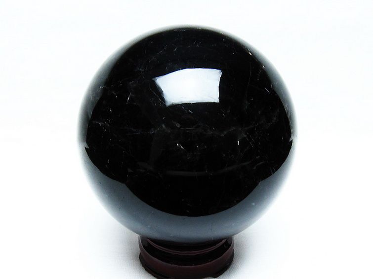 1.8Kgモリオン 純天然 黒水晶 丸玉 113mm [T572-10803] 3枚目