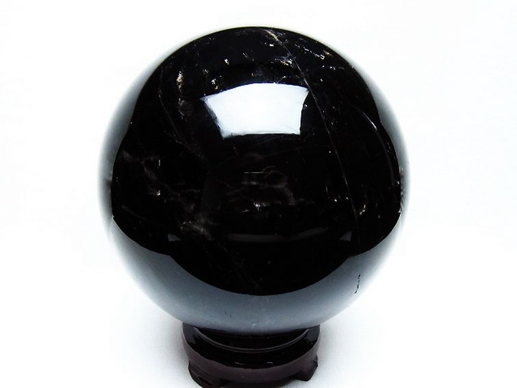 4.8Kgモリオン 純天然 黒水晶 丸玉 155mm [T572-10826] 3枚目