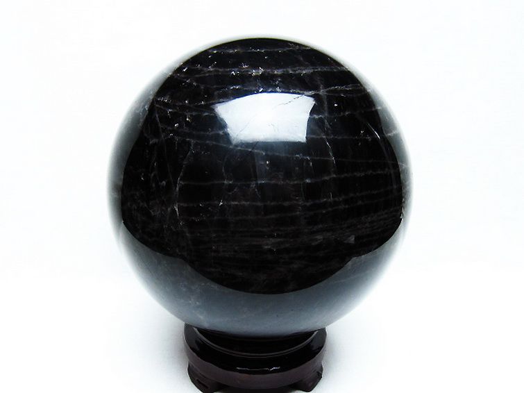4.2Kgモリオン 純天然 黒水晶 丸玉 145mm [T572-10829] 3枚目
