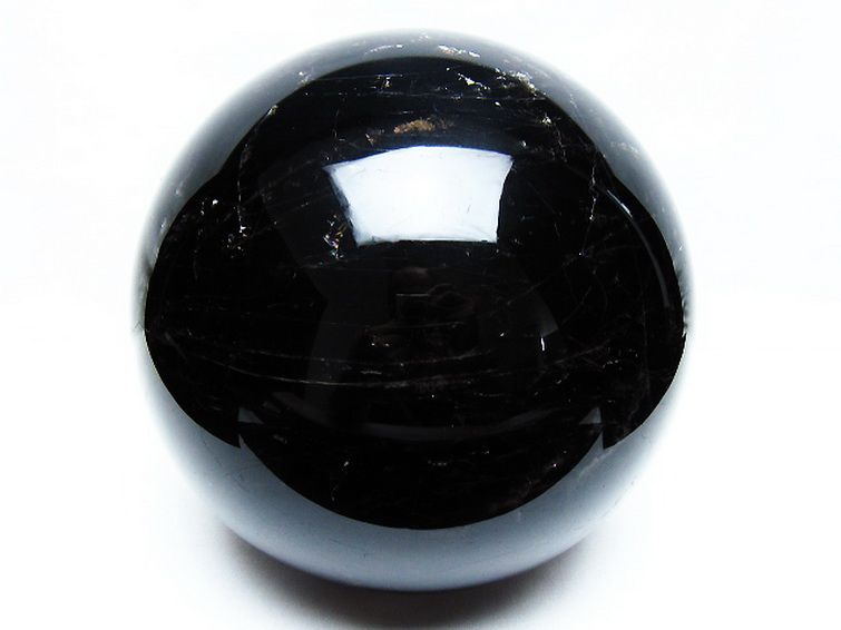 7.4Kgモリオン 純天然 黒水晶 丸玉 180mm [T572-10848] 1枚目