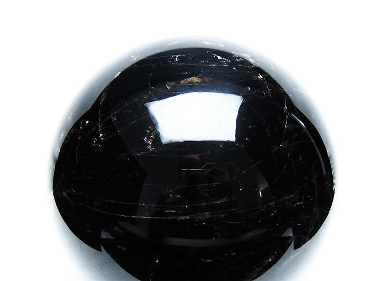 7.4Kgモリオン 純天然 黒水晶 丸玉 180mm [T572-10848] 2枚目