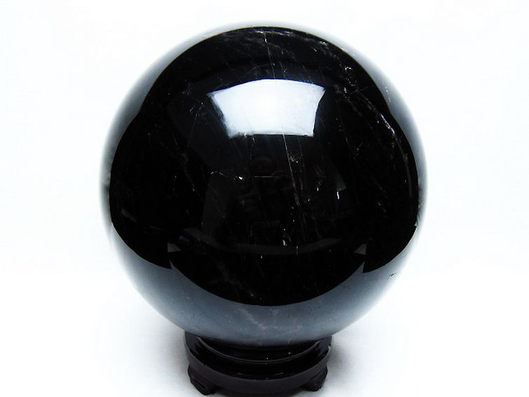 7.4Kgモリオン 純天然 黒水晶 丸玉 180mm [T572-10848] 3枚目