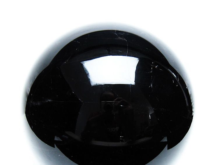 パワーストーン 天然石 モリオン 純天然 黒水晶 丸玉 81mm [T572