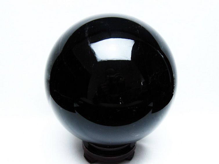 モリオン 純天然 黒水晶 丸玉 81mm [T572-11001] 3枚目