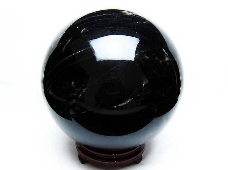 13.4Kgモリオン 純天然 黒水晶 丸玉 215mm [T572-10876] 3枚目