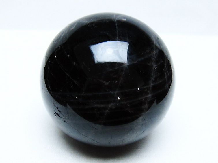 1Kgモリオン 純天然 黒水晶 丸玉 90mm [t572-11552] 1枚目