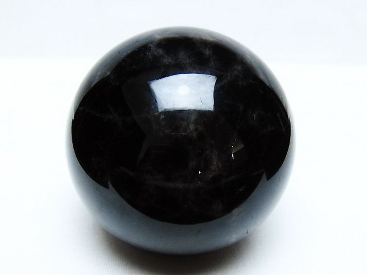 1.1Kgモリオン 純天然 黒水晶 丸玉 92mm [t572-11573] 1枚目