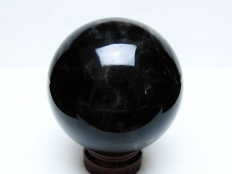 1.1Kgモリオン 純天然 黒水晶 丸玉 92mm [t572-11573] 3枚目