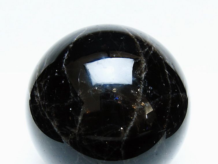 1.5Kgモリオン 純天然 黒水晶 丸玉 108mm [t572-11612] 2枚目