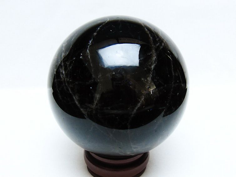 1.5Kgモリオン 純天然 黒水晶 丸玉 108mm [t572-11612] 3枚目