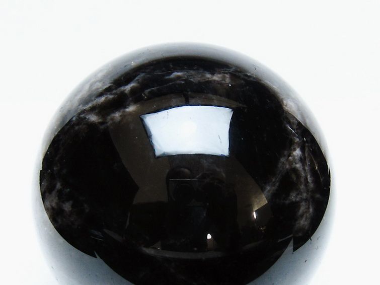 1.3Kgモリオン 純天然 黒水晶 丸玉 97mm [t572-11618] 2枚目